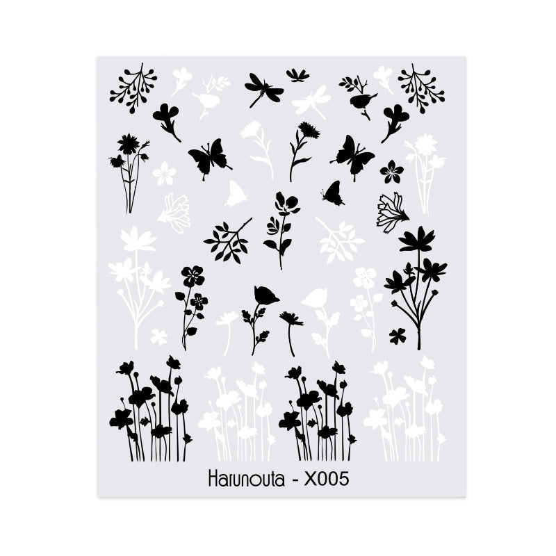 Nail Art Butterfly Sticker Flower Leaf Decal Kit - Assorted Formats