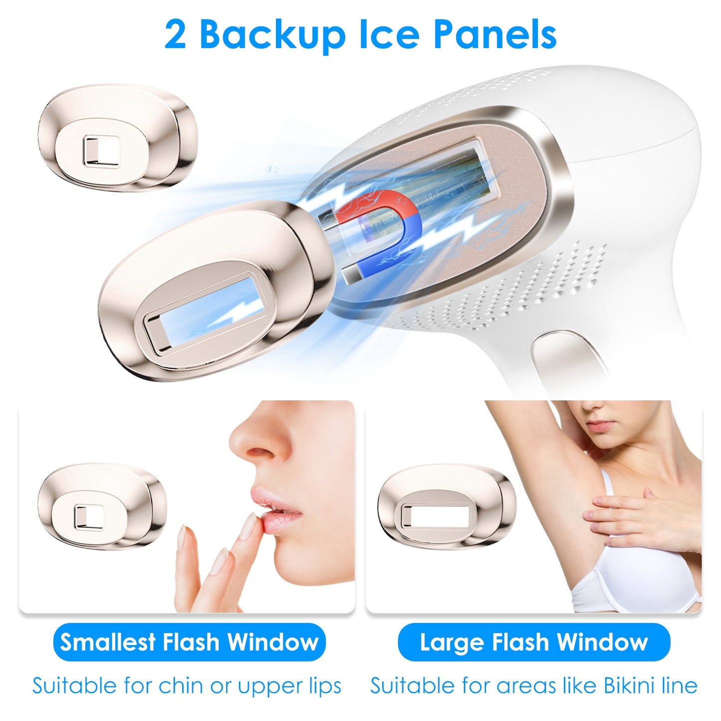 3-in-1 IPL Hair Removal Device with Ice Cooling, 9 Energy Levels & 999k Flashes
