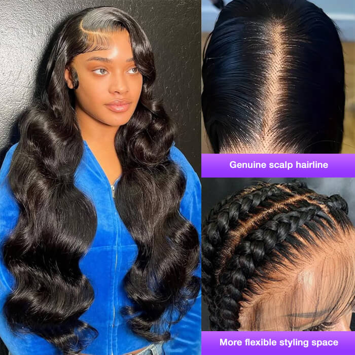 13x4 Lace Front Human Hair Wig - Body Wave Natural Color