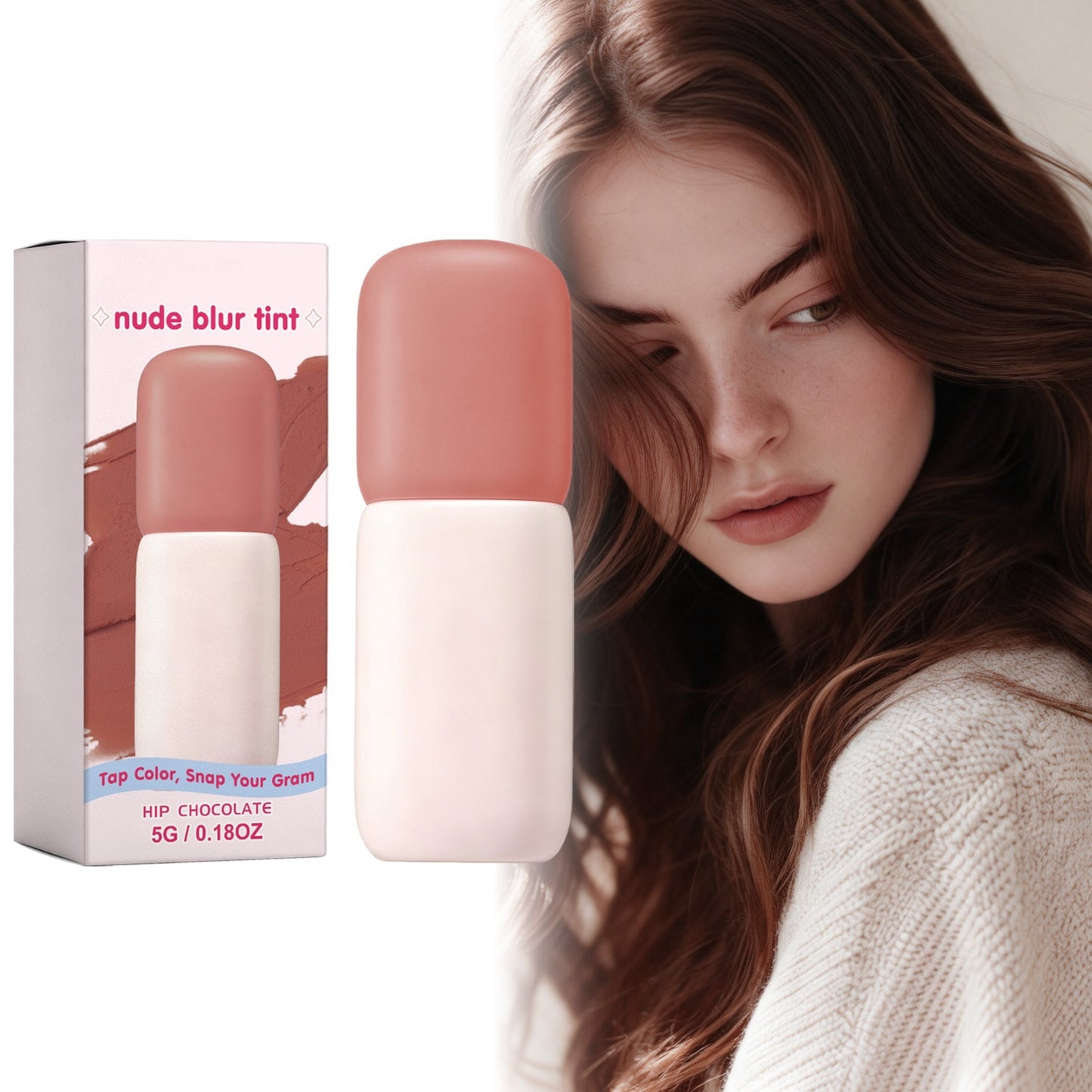 Hydrating Matte Lip Gloss and Blush Set - 5g Moisturizing Makeup