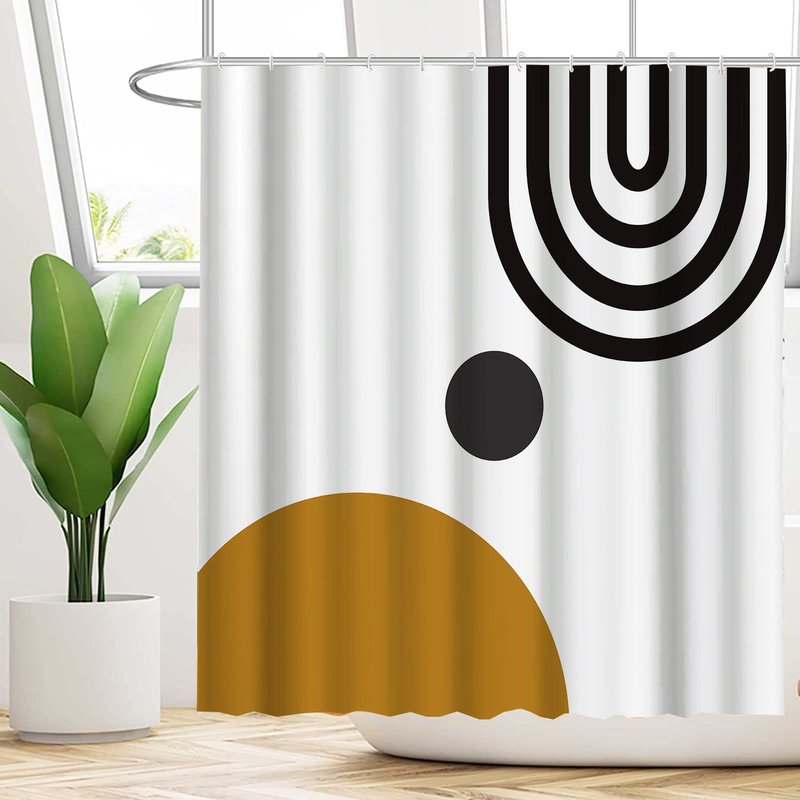 Waterproof Shower Curtain with Flower Pattern - Mildew-Resistant Bathroom Decor