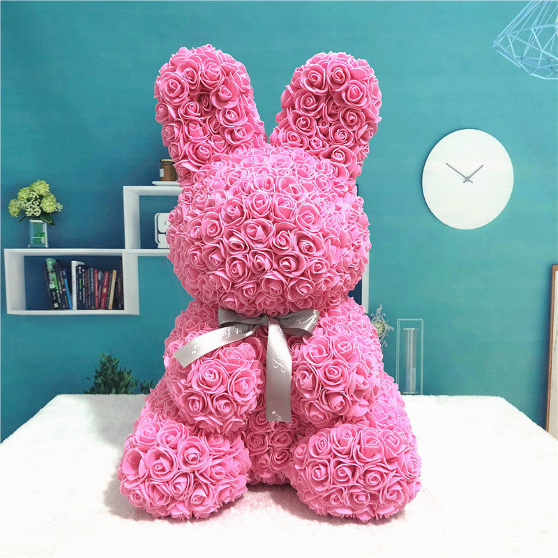 45cm Romantic Rose Bunny Decoration for Valentine's Day Wedding Engagement Party