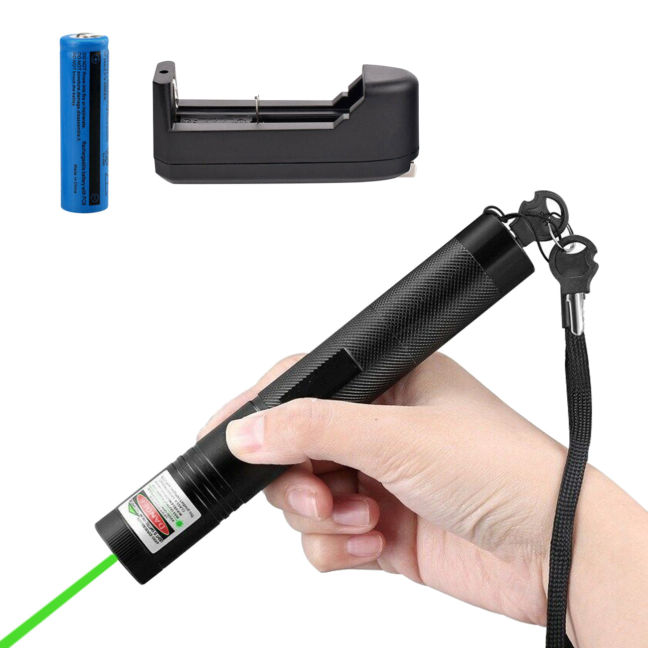 Strong Green Laser Pointer Pen Light 532nm USB Rechargeable Torch 2 Pack