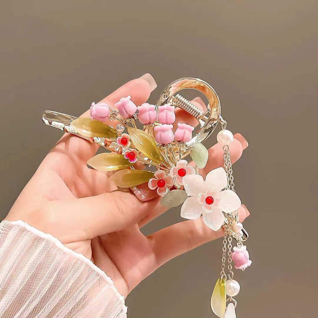 Shark Clip Hairpins Floral Alloy Hair Accessories