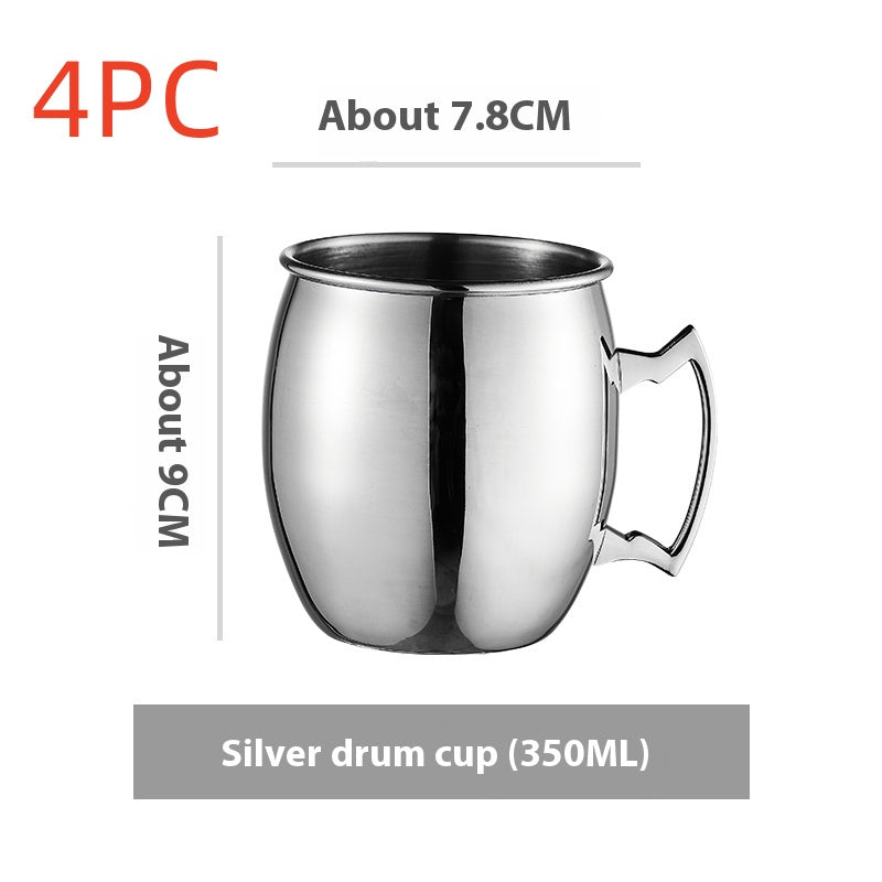 Stainless Steel Moscow Mule Cup Set - Copper Plated Drinkware for Bar & Home