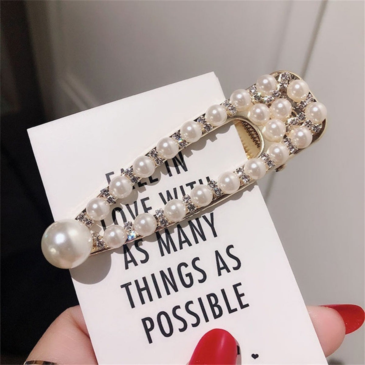 Metallic Hair Clips for Bun Styling with Rhinestones