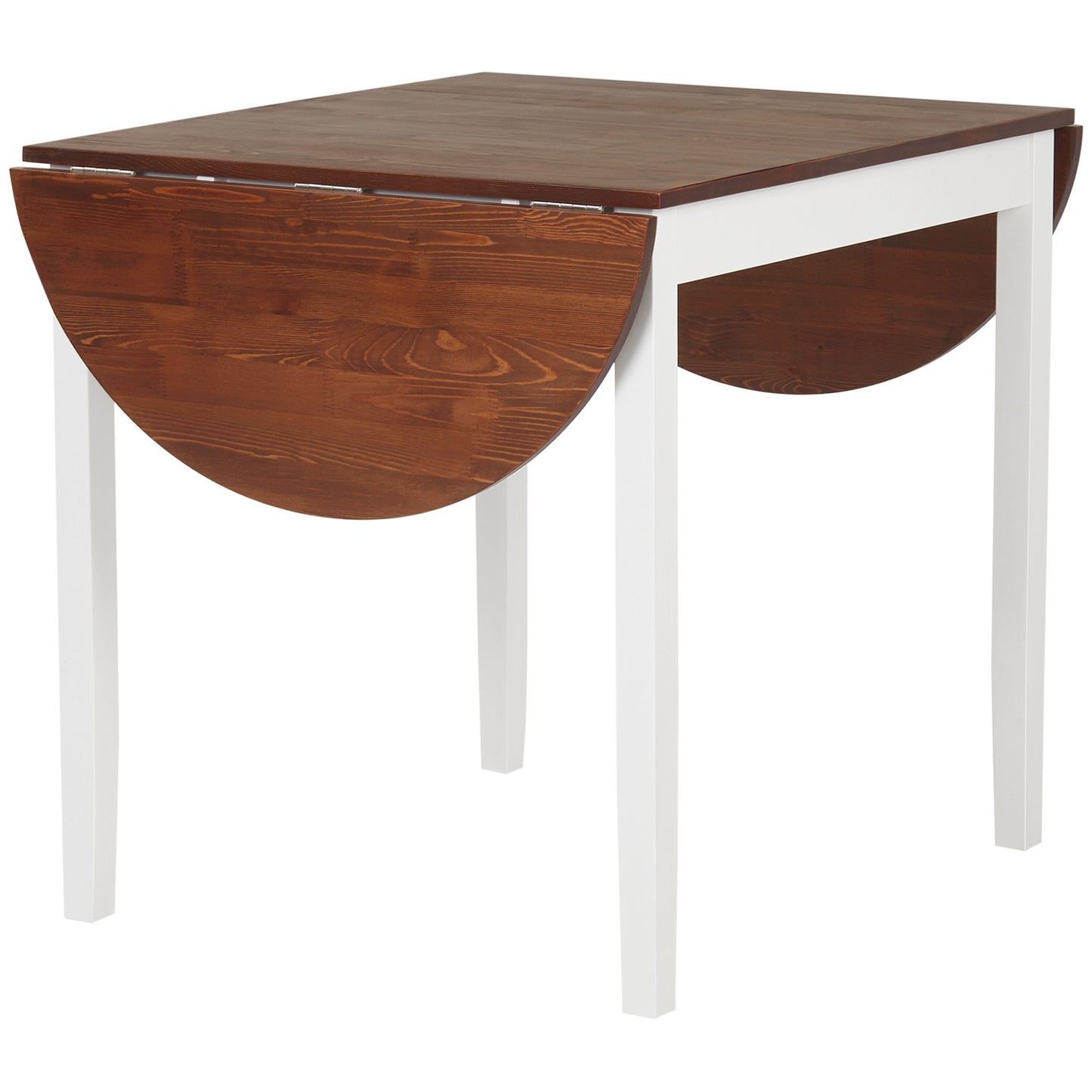 55" Drop Leaf Kitchen Table - Brown Pinewood for Small Spaces