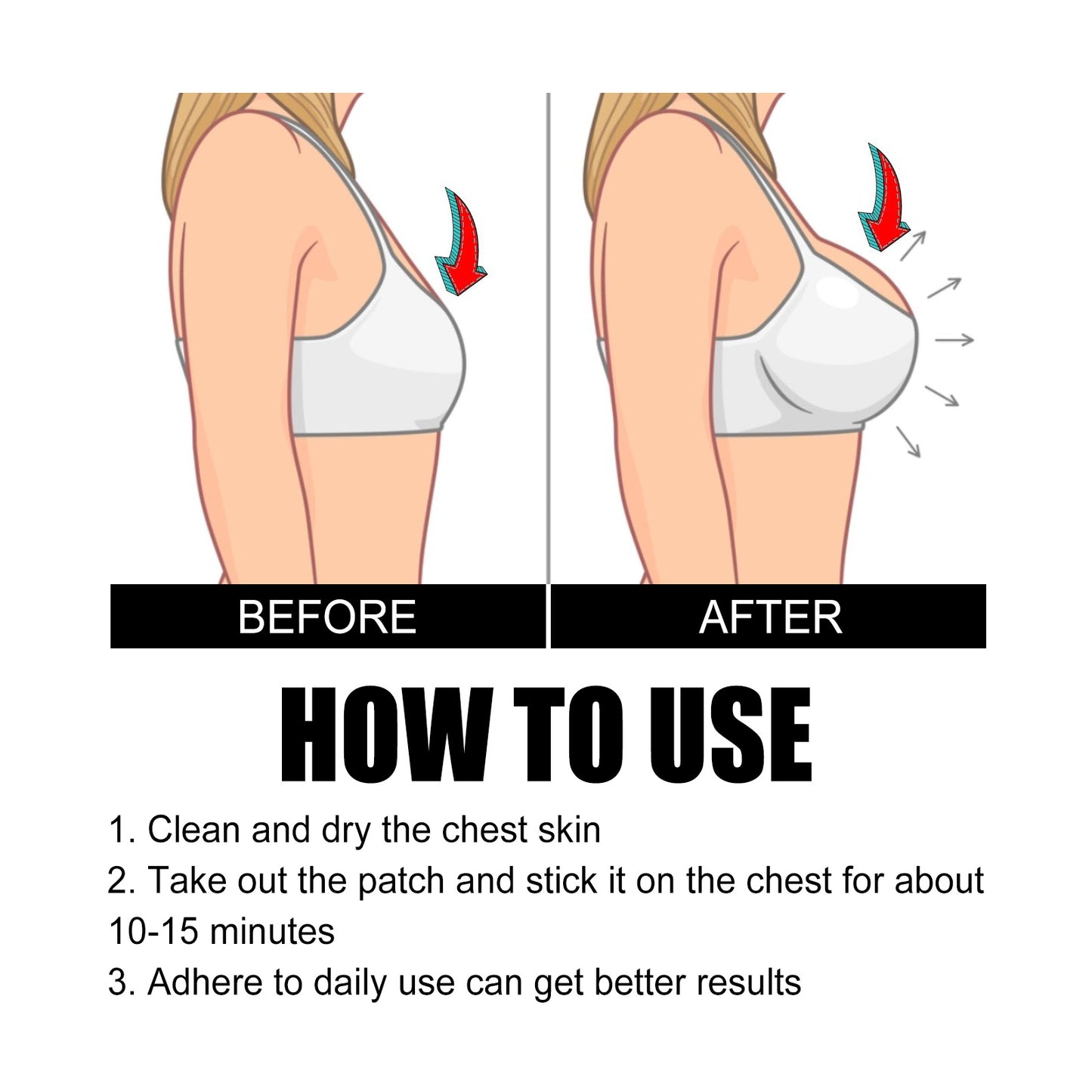 Breast Firming Patches - Anti-Sagging Breast Lifting Treatment - 4 Pack
