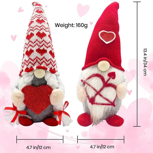 Red Lighted Gnome Decorations - 2PCS Plush Elf Ornaments