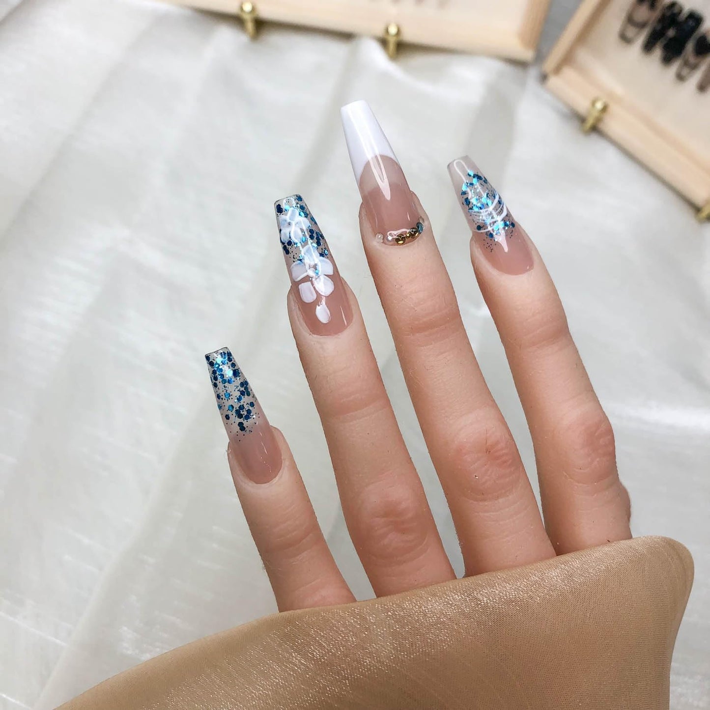 Handmade Acrylic Press-On Nails Kit - Reusable False Nail Set
