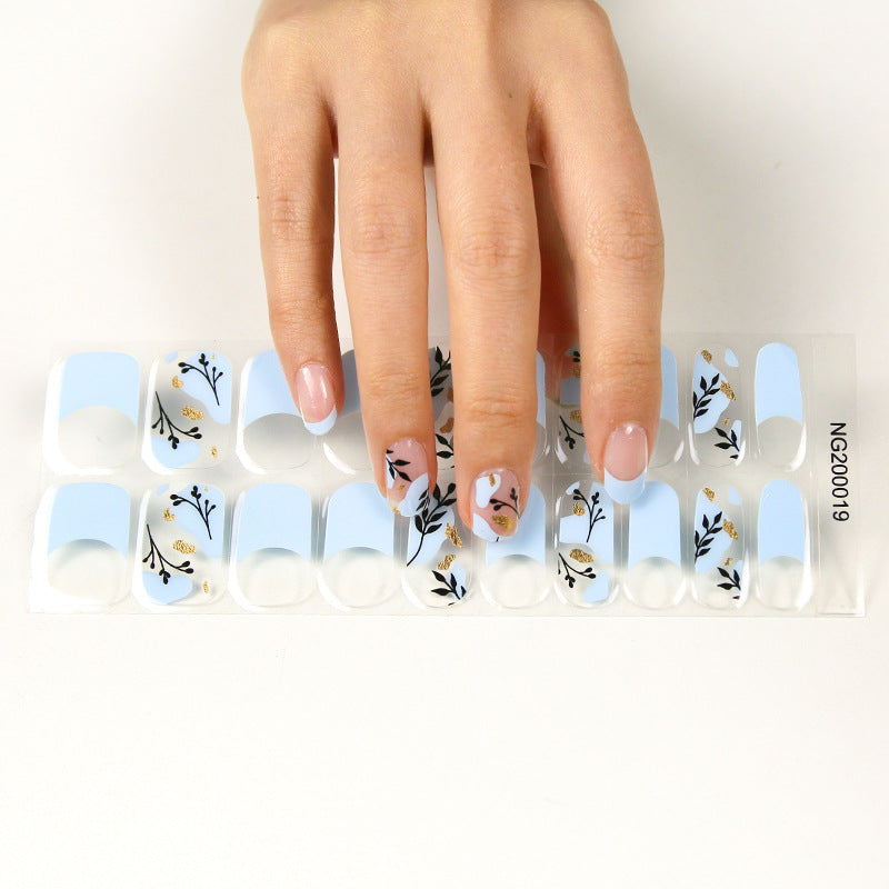 Korean Semi Cured Nail Stickers for Nail Art - Adhesive Gel Decals