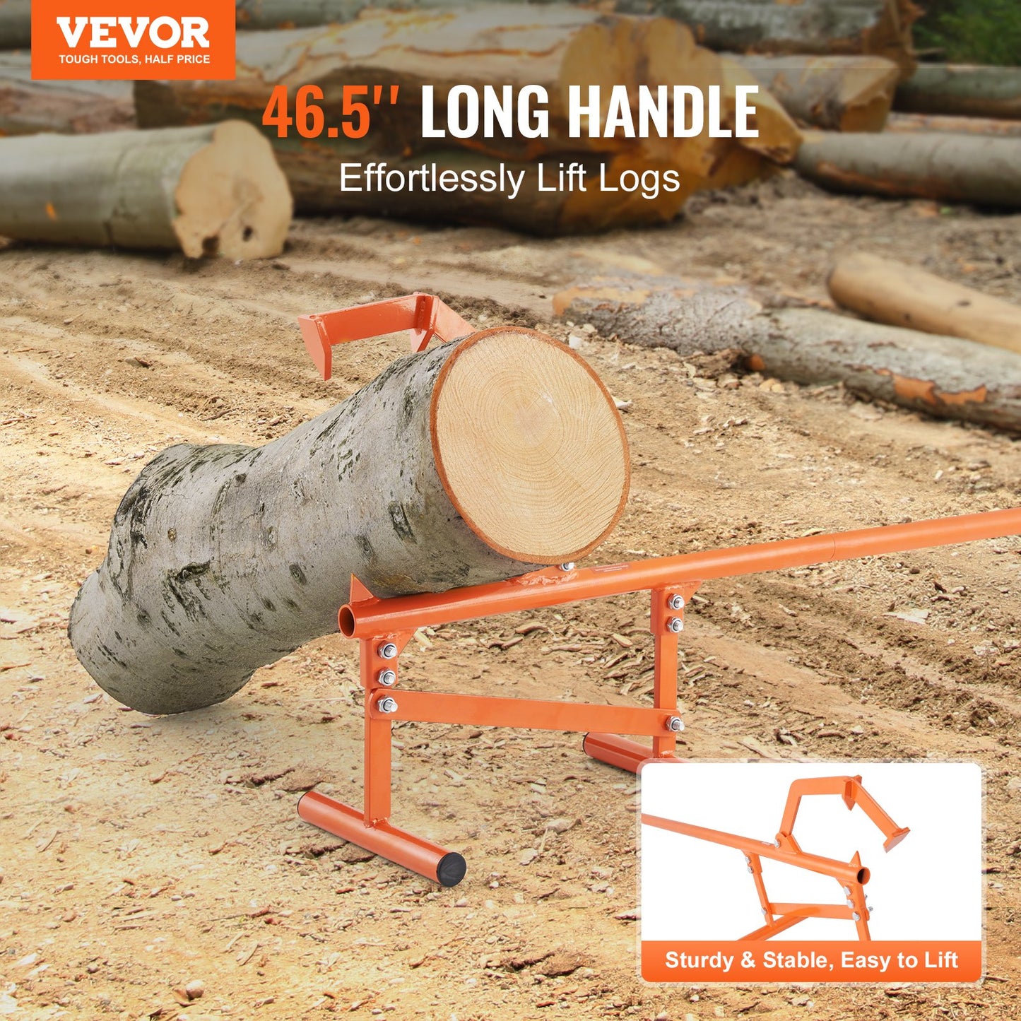 Heavy Duty Log Lifter 46.5 Inch for Logs up to 15 Inch Diameter - Garden Tool