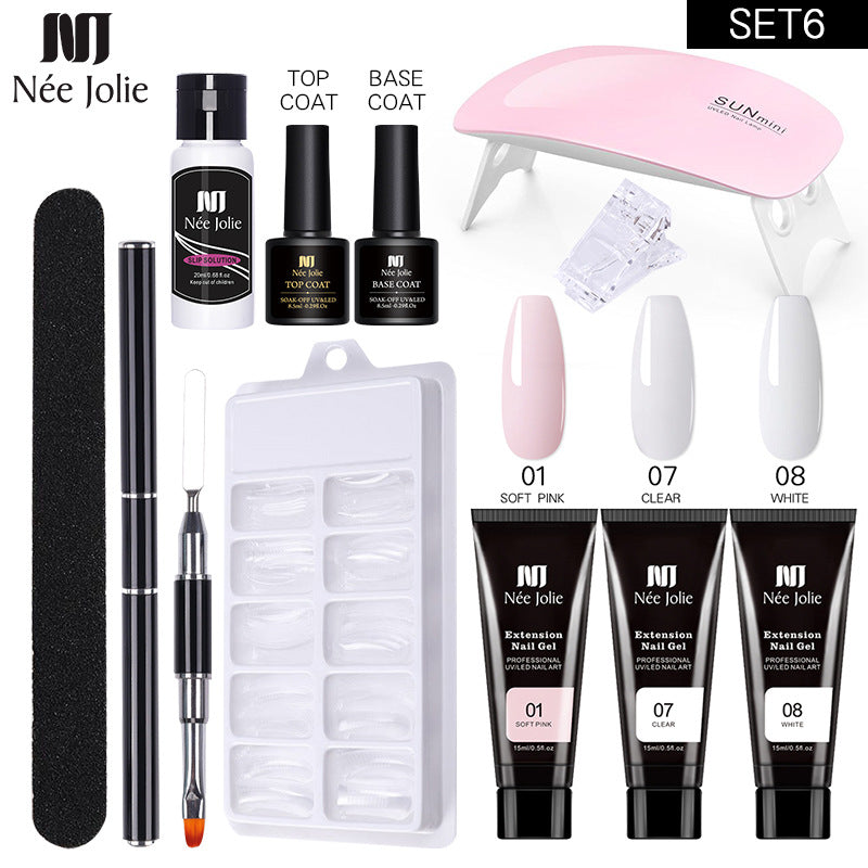 Nail Art Extension Glue Set with Brush & Sticker