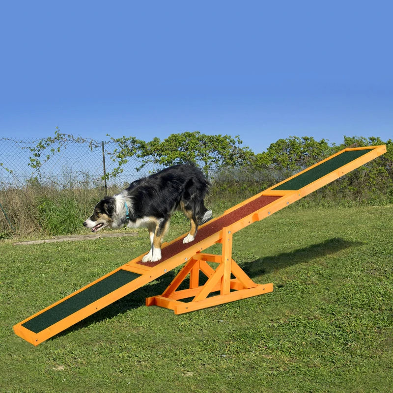 Dog Agility Seesaw for Outdoor Training and Exercise - Wooden Balance Platform