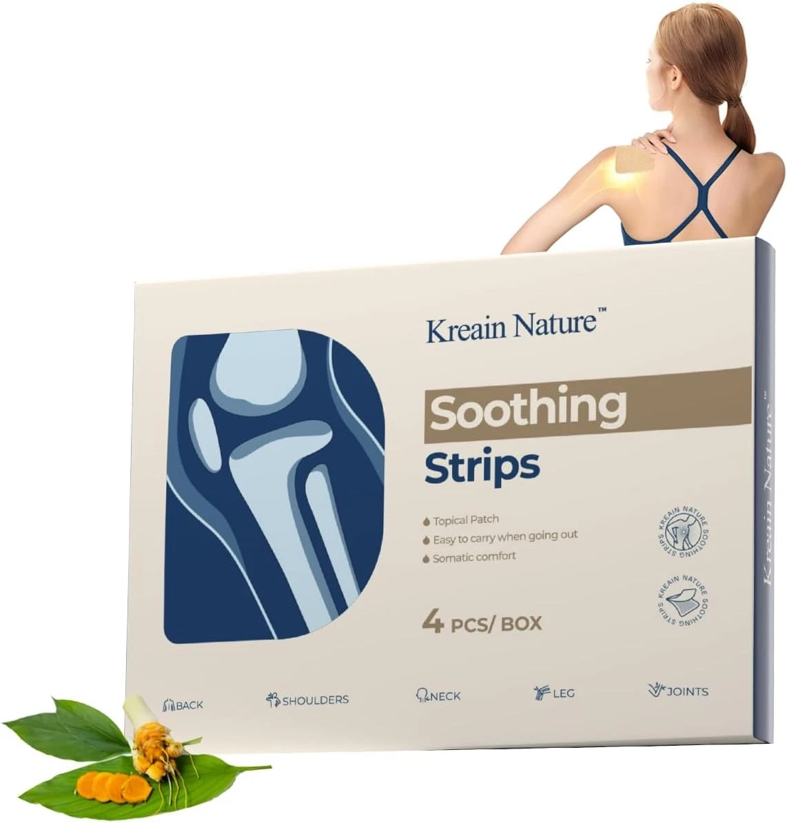 Natural Joint Soothing Patches for Shoulder, Arm and Knee Pain - 4-Pack