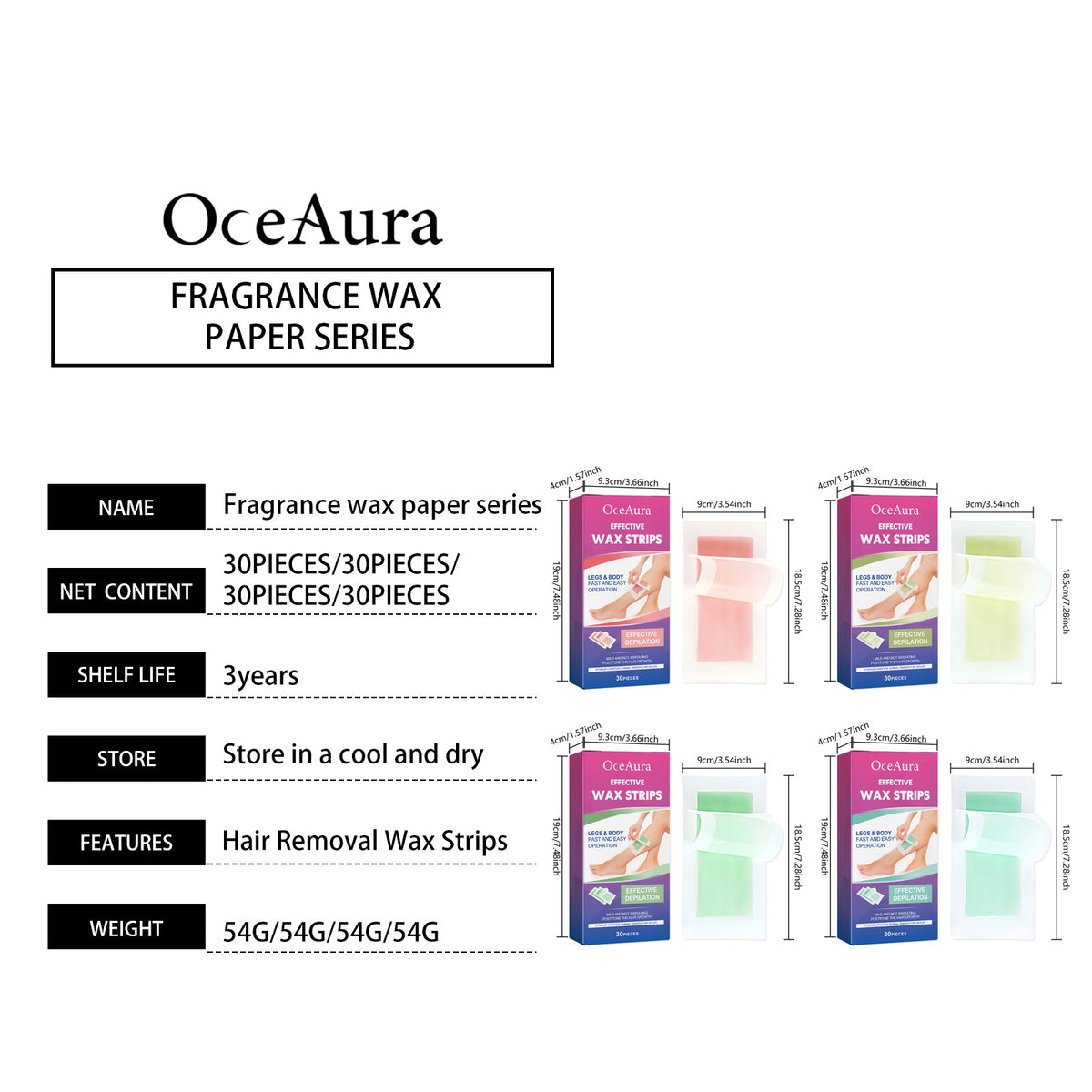 Blueberry Scented Hair Removal Wax Strips – 30 Pack