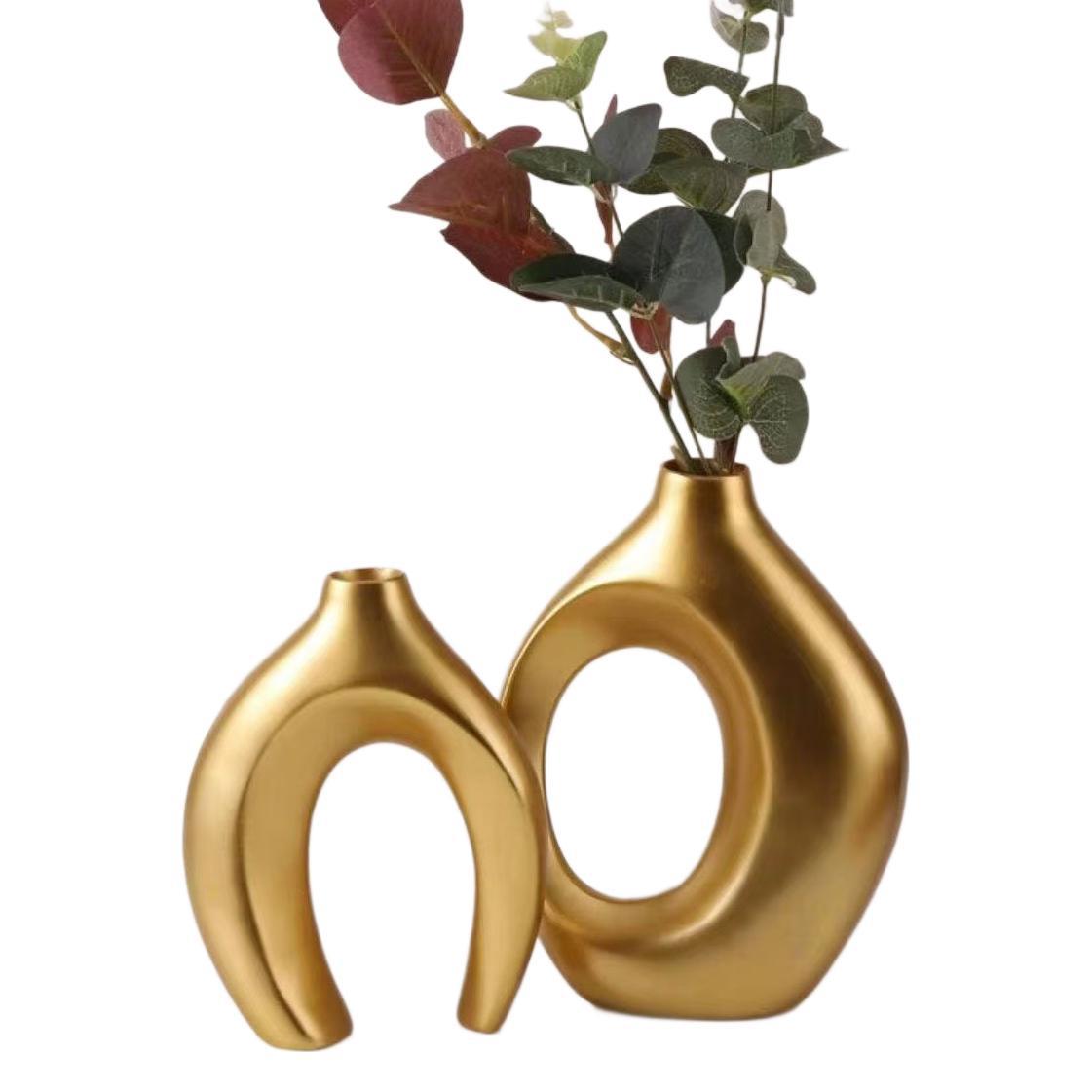 Small Resin Decoration Ornaments Set - Modern Style, Gold White Black