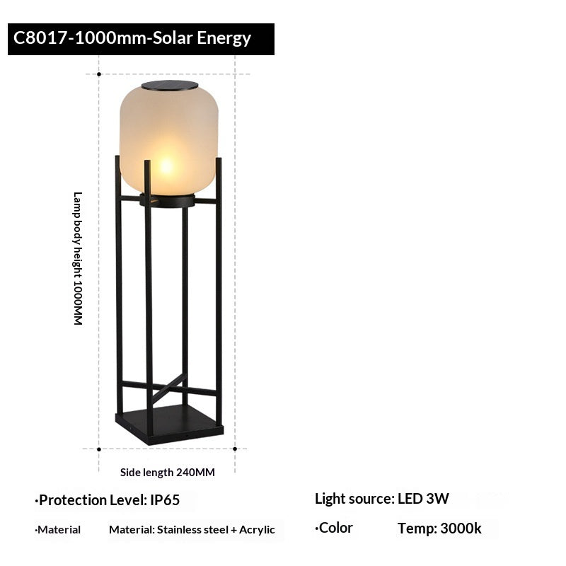 Solar-Powered Outdoor Garden Lantern Lights - Stainless Steel 1000mm