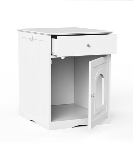 Wooden Pet House - White Pet Nest for Cats & Small Pets
