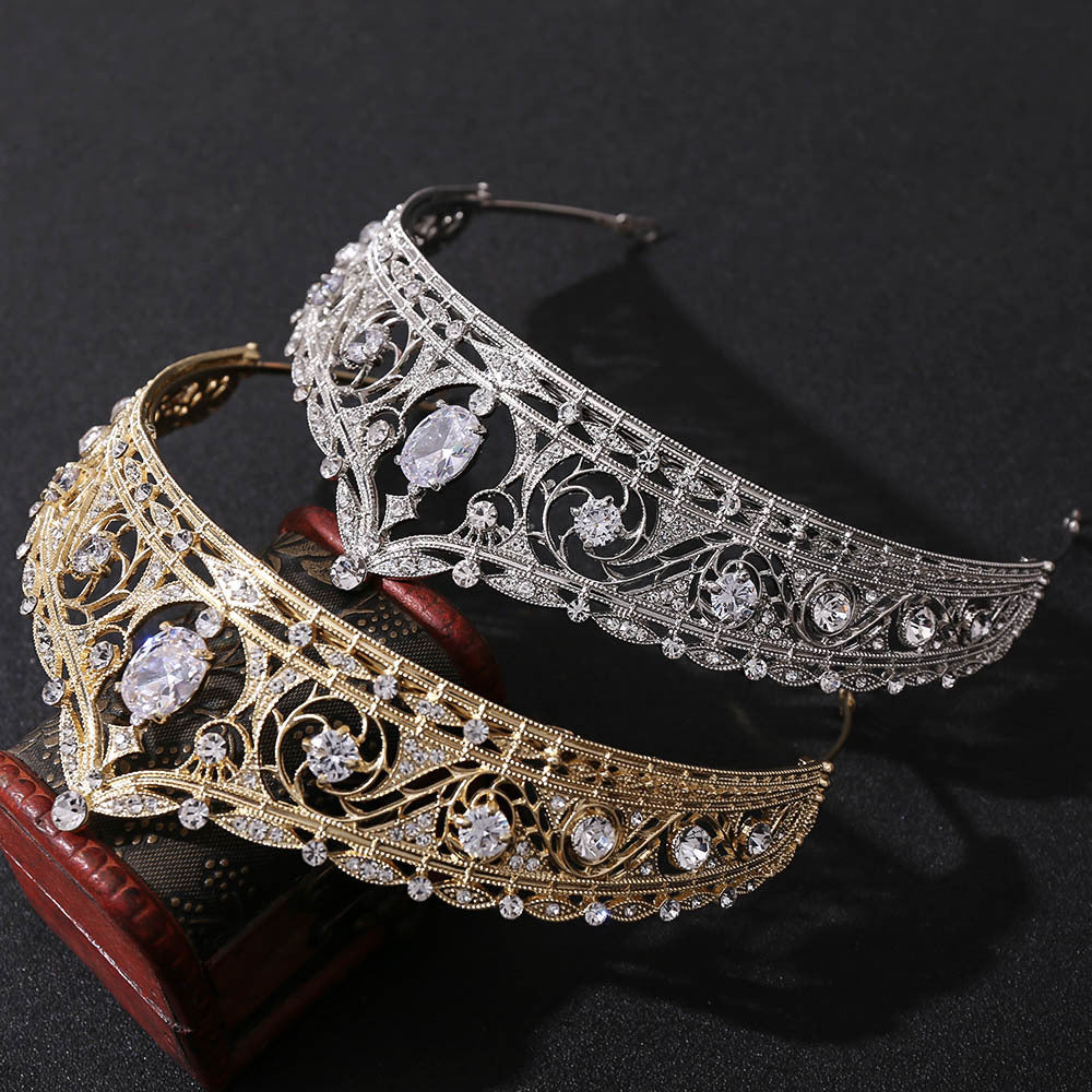 Alloy Rhinestone Wedding Hair Accessory Crown for Bridal & Party