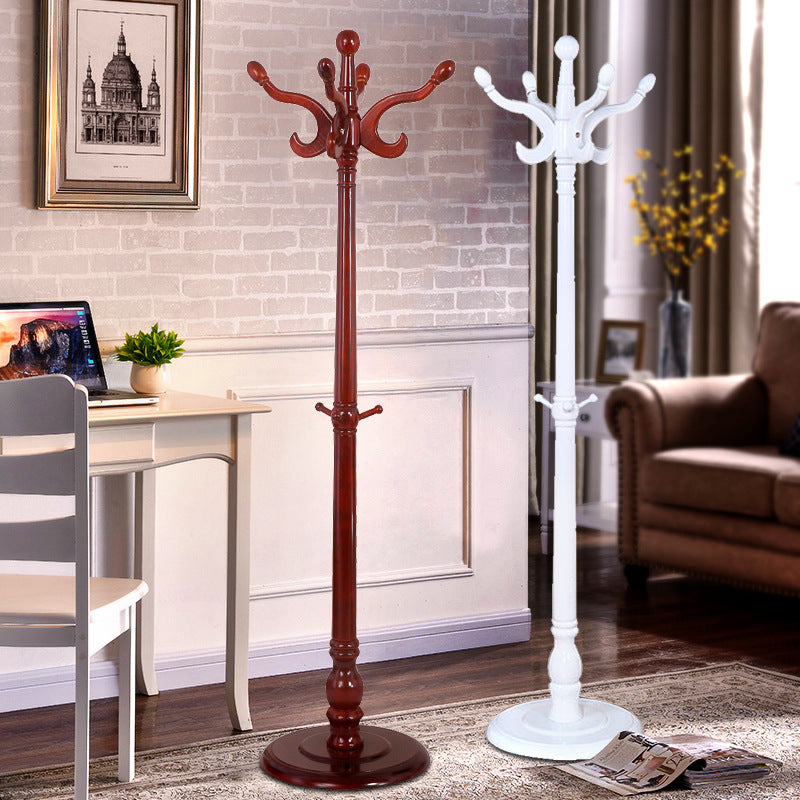Solid Wood Coat Rack with Vertical Hanging Hooks - Modern Home Storage
