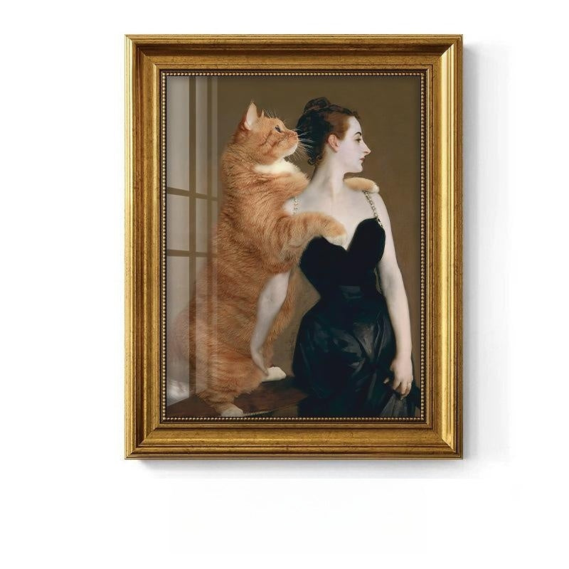 European American Style Decorative Oil Painting with Gold Frame - Landscape or Character