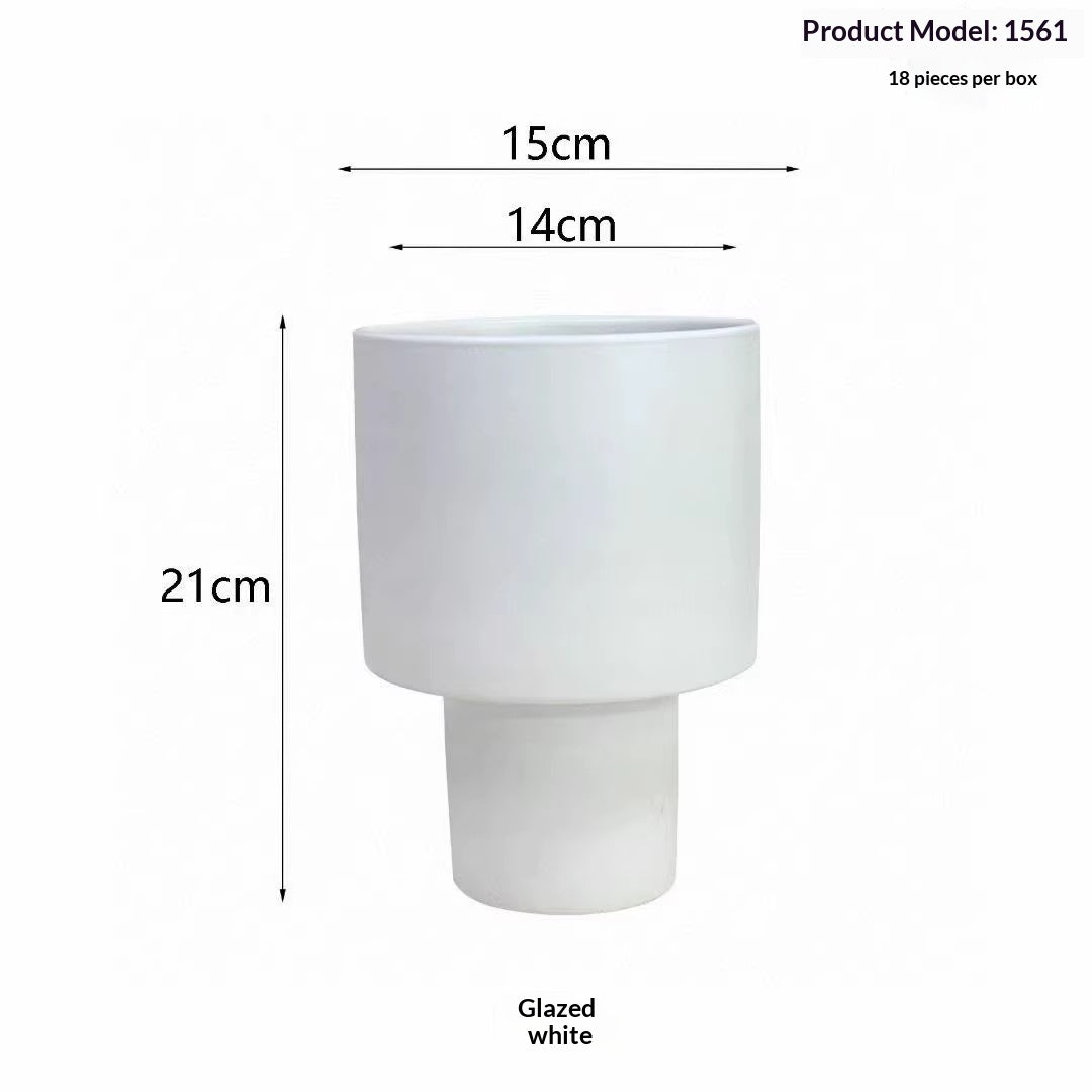 Tall Ceramic Flower Pot for Indoor Decor - Modern Home Garden Planter