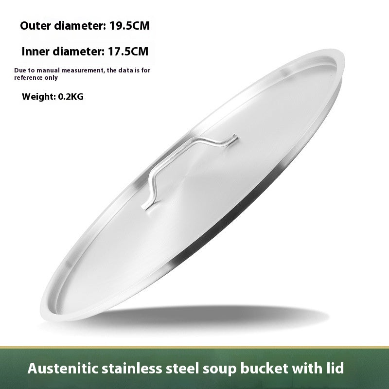 Extra Thick Stainless Steel Soup Pot Lid Food Grade Kitchen Storage Cover