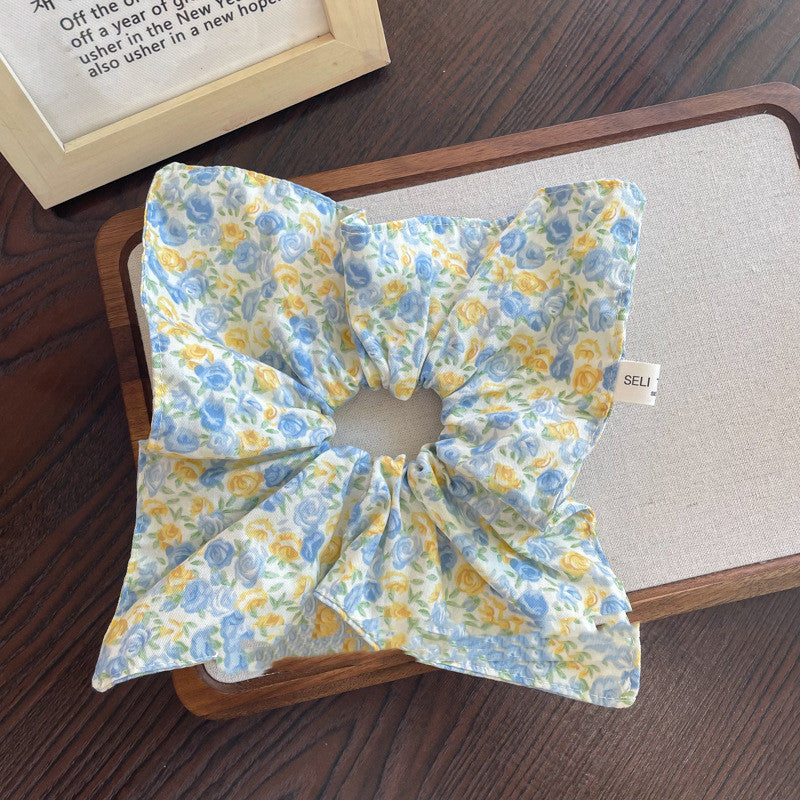 Floral Hair Ring with Fabric Design