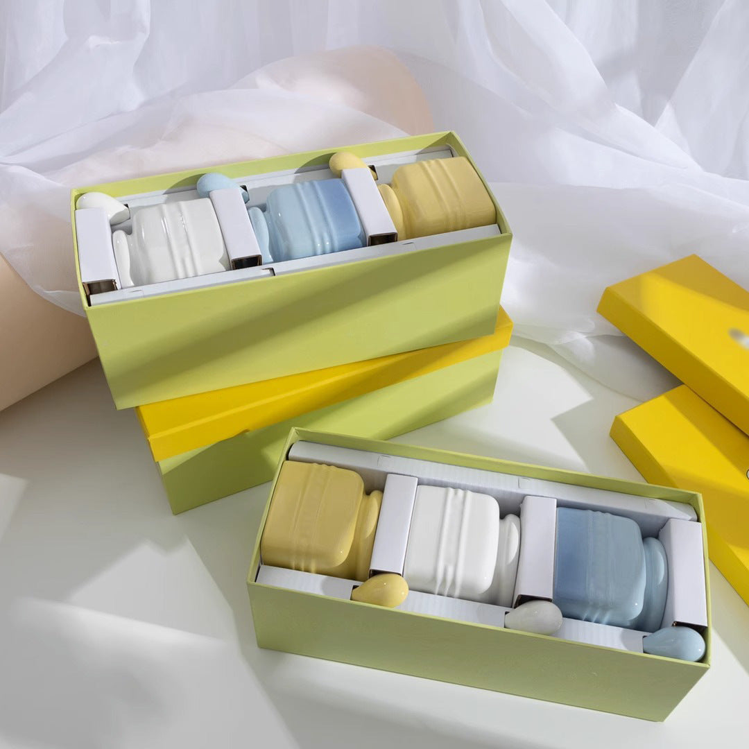Ceramic Seasoning Jar Set with Spoon - Gift Box Condiment Bottles, Color Options