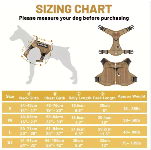 Adjustable Reflective Dog Harness Vest Large No-Pull Pet Safety Gear