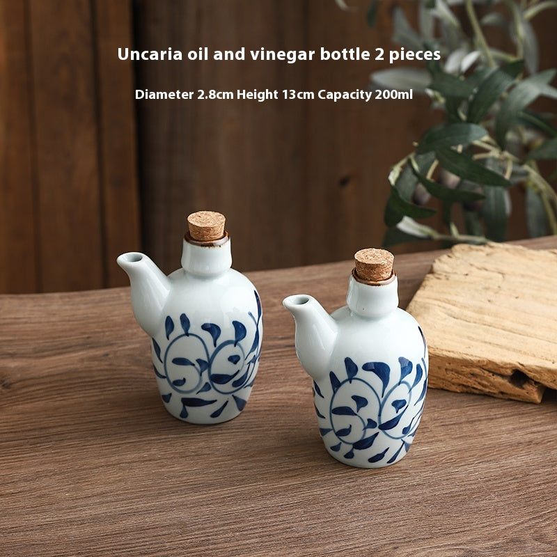 Ceramic Soy Sauce Bottle Set - Retro Chinese Style, 200mL Capacity, Multiple Quantities