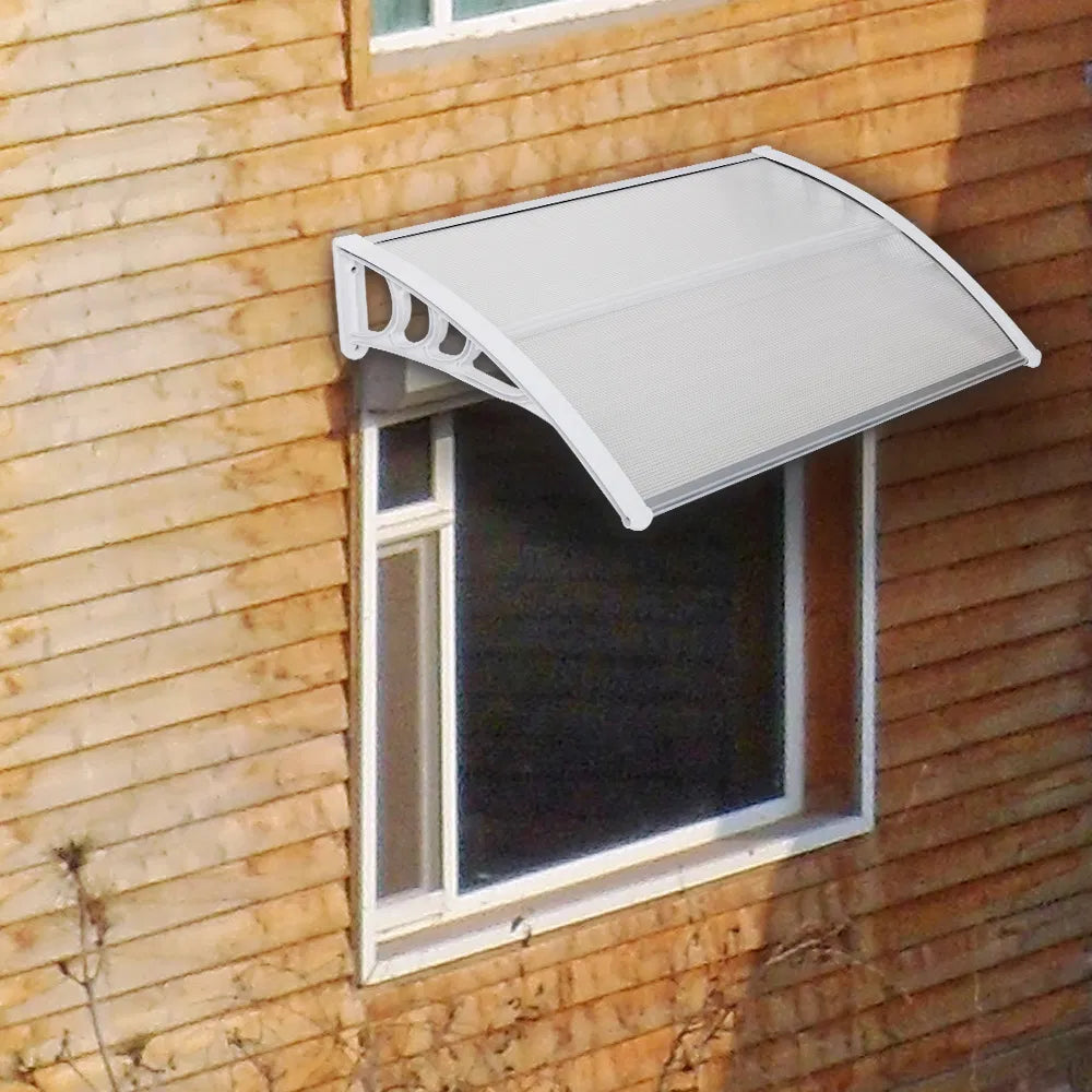 Eaves Canopy Rain Cover - Transparent Polycarbonate 100x80 cm