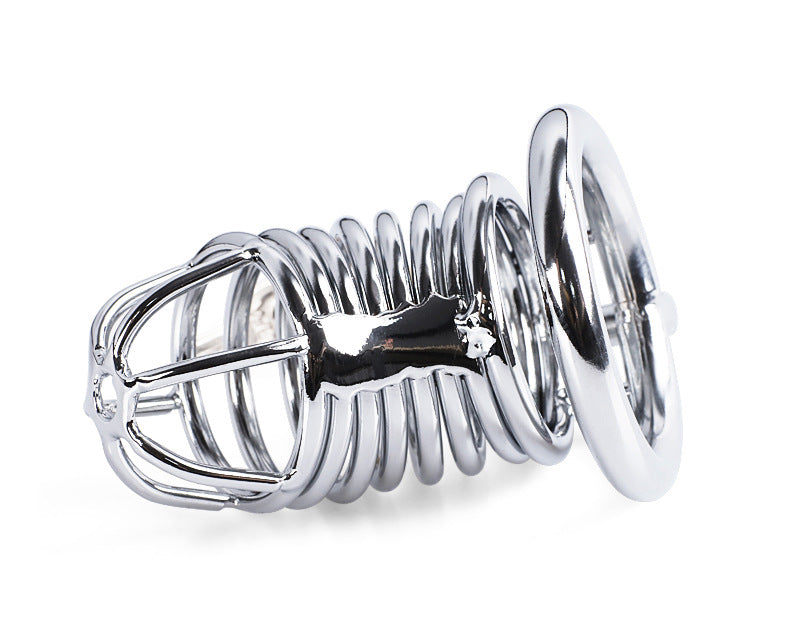 Red Metal Male Chastity Lock Belt Device - Full Set with Ring Sizes 40cm, 45cm, 50cm
