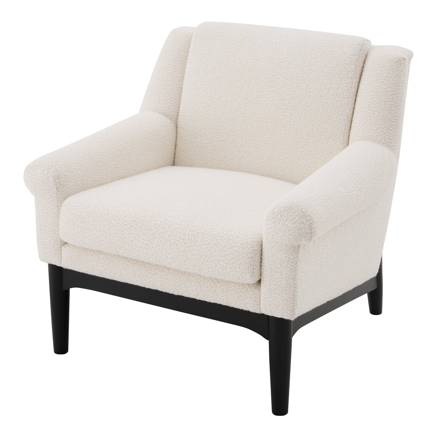 Beige Modern Accent Chair with Flared Arms - Upholstered Lounge Chair