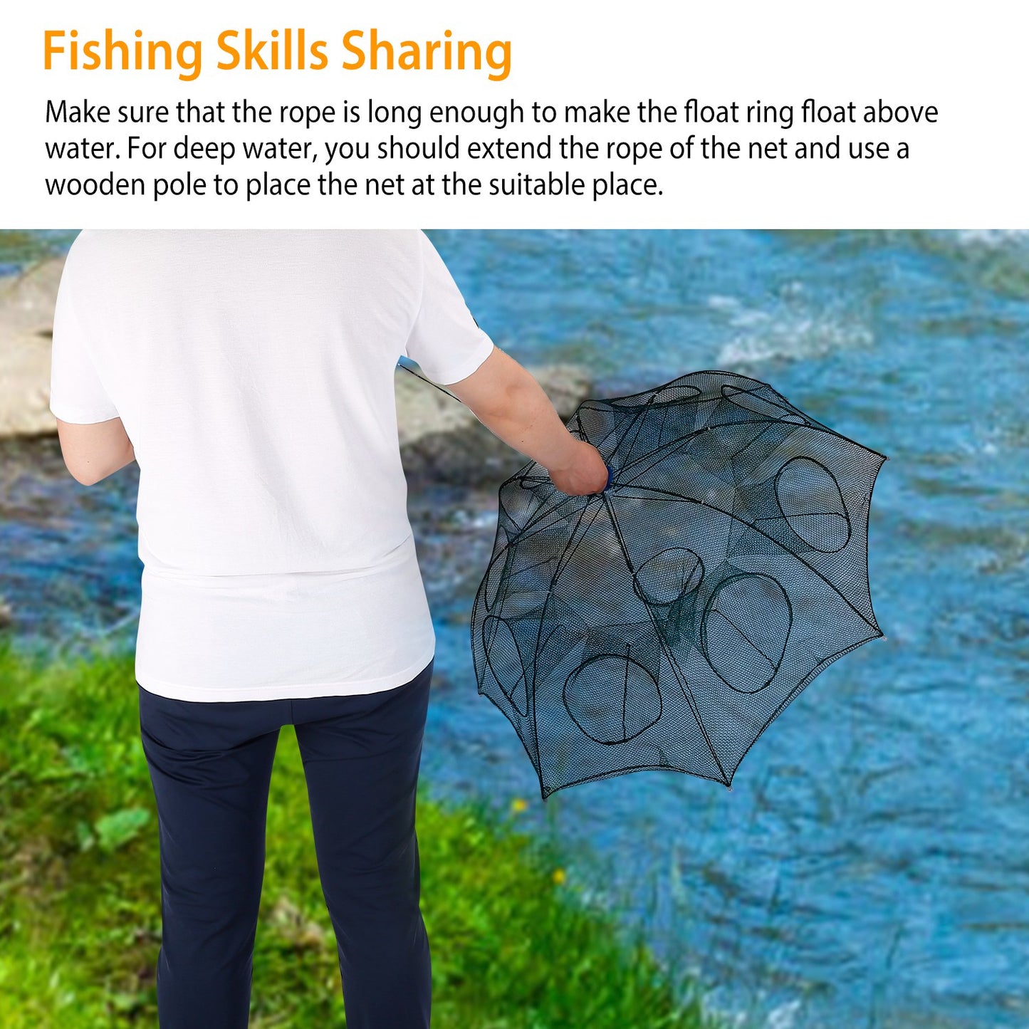 Foldable Fishing Bait Trap - Durable Mesh Crab & Shrimp Net - Green
