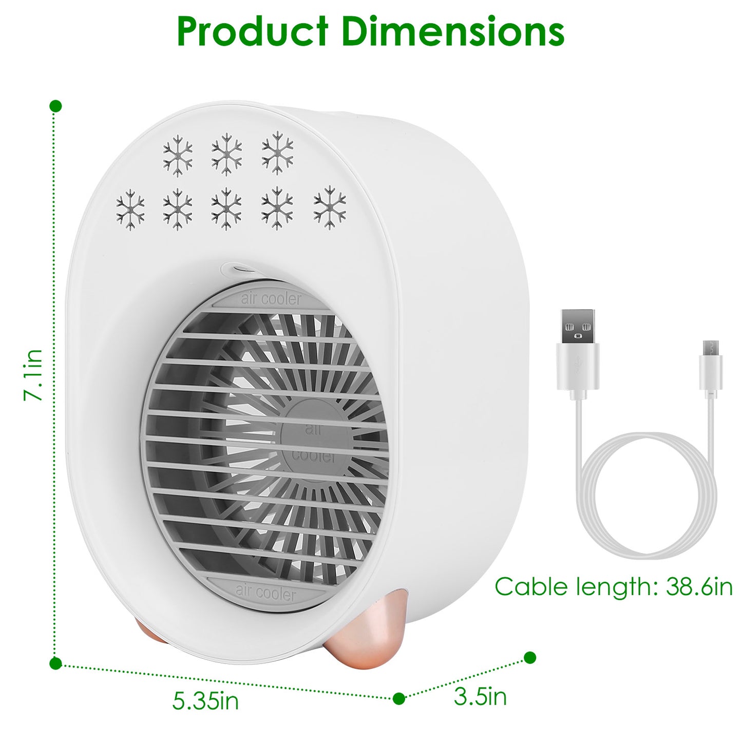 Portable Mini Desktop Air Conditioner Fan with USB Rechargeable Humidifier