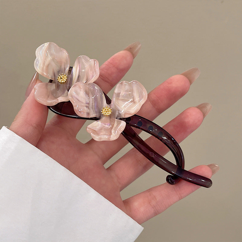 Elegant Flower Petal Hairpin - Retro Head Updo Accessory in Multiple Colors