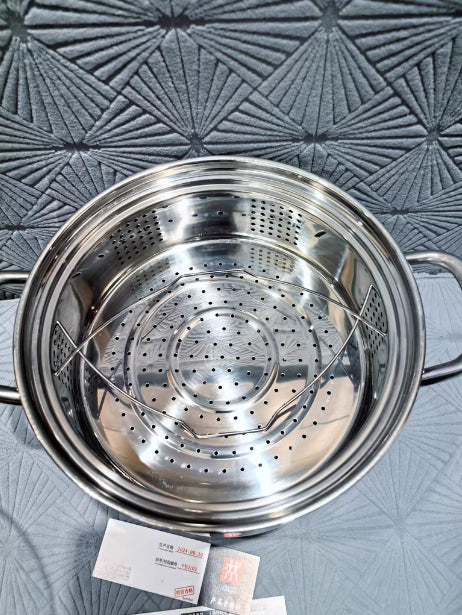 Large Capacity Stainless Steel Stock Pot 24cm Double Ear Cooking Pot