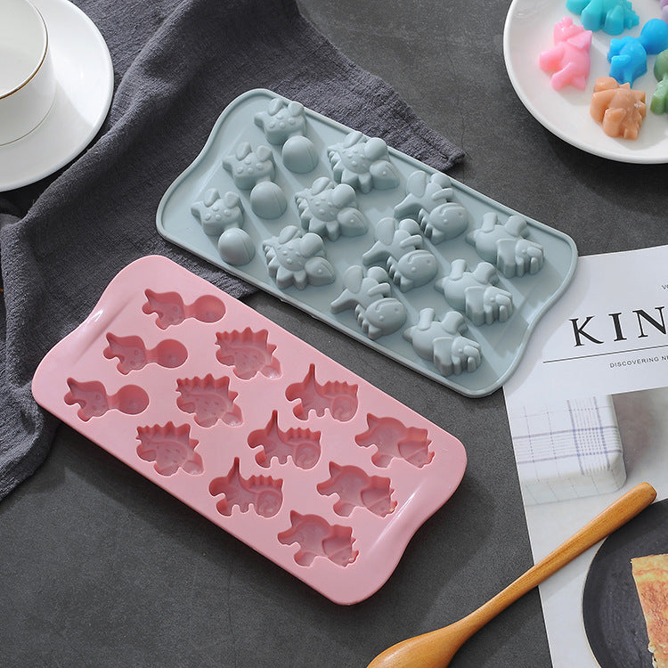 Animal Shape Silicone Mold for Chocolate Candy Baking Ice Cube Crafts - Pink & Blue Variants