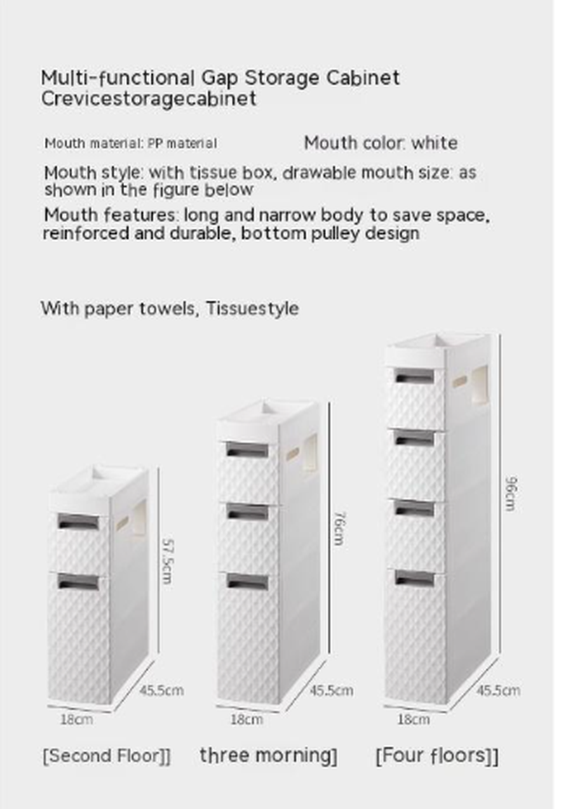 Plastic Multi-Layer Corner Toilet Storage Shelf Bathroom Organizer with Wheels