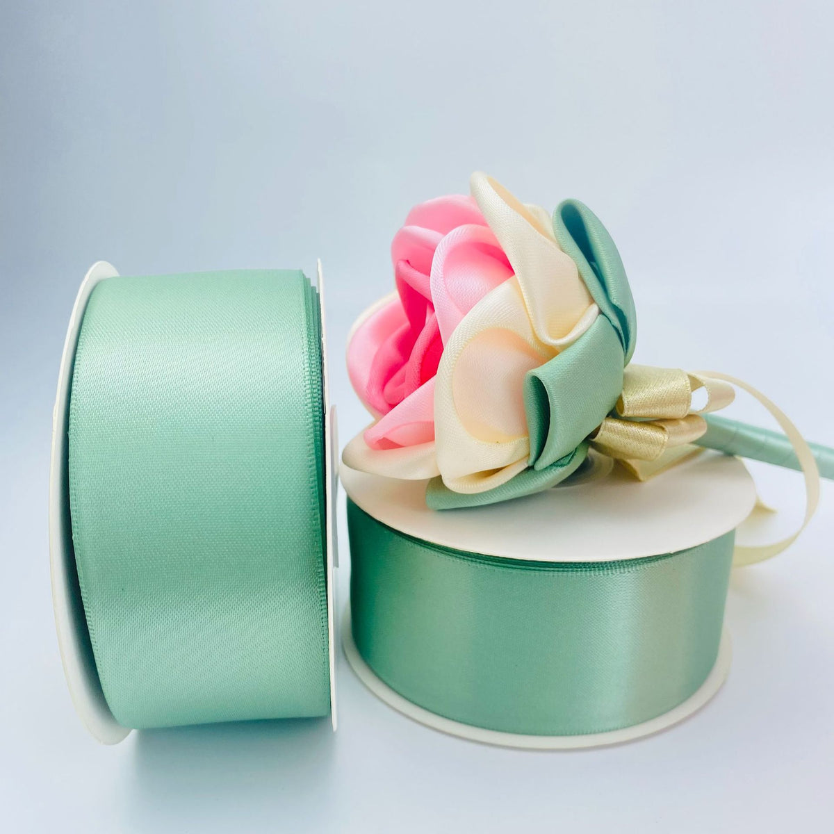 Double-Sided Bright Thickened Polyester Ribbon for Gift Bouquets - 25 Yards