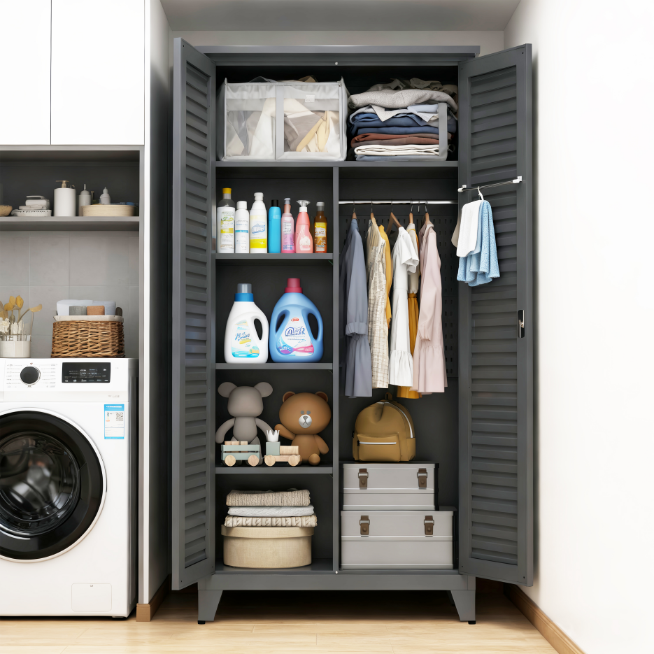 73'' Tall Metal Tool Storage Cabinet - Slate Finish