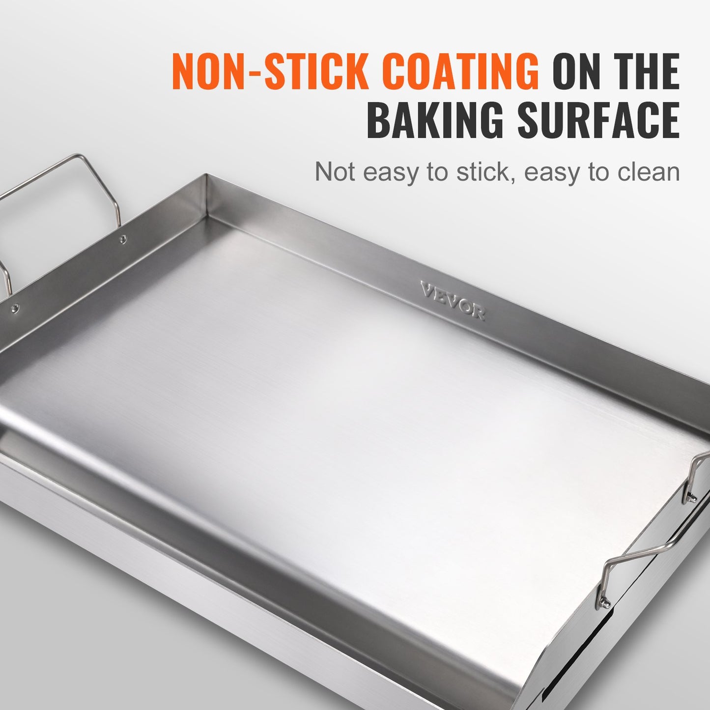23.5"x16" Pre-Seasoned Stainless Steel Griddle Pan - Silver