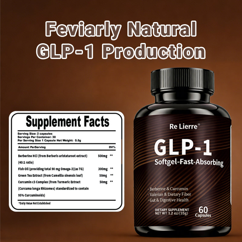 GLP-1 Supplement with Berberine, Green Tea & Curcumin - 60 Fast-Absorb Softgels