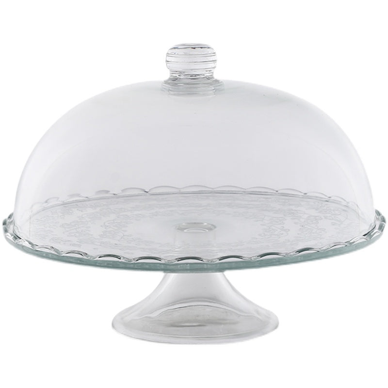 Dust-Proof Glass Cover for Pastry and Dim Sum Trays - Home Kitchen