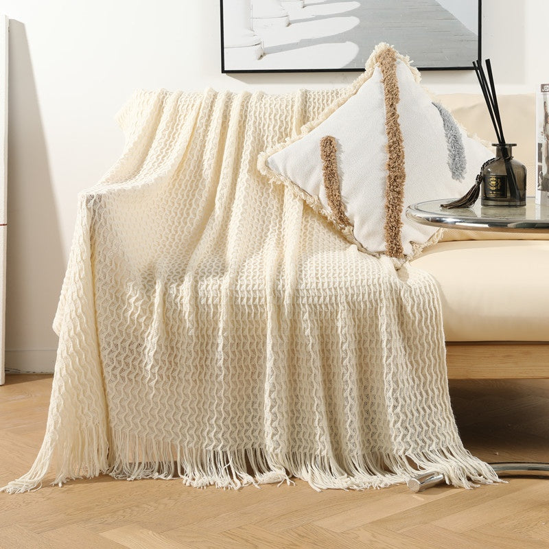 Knitted Sofa Cover Nap Blanket - Small Acrylic Throw for Couch & Chair