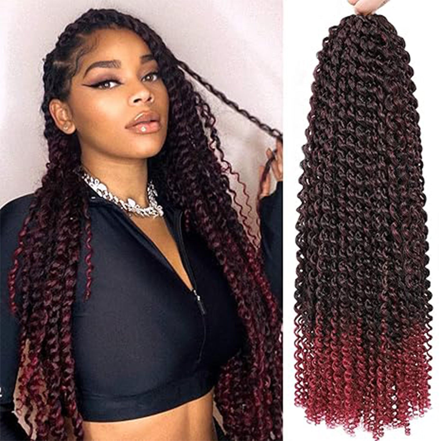 European & American Water Ripple Crochet Wig - Synthetic Double Strand Hair