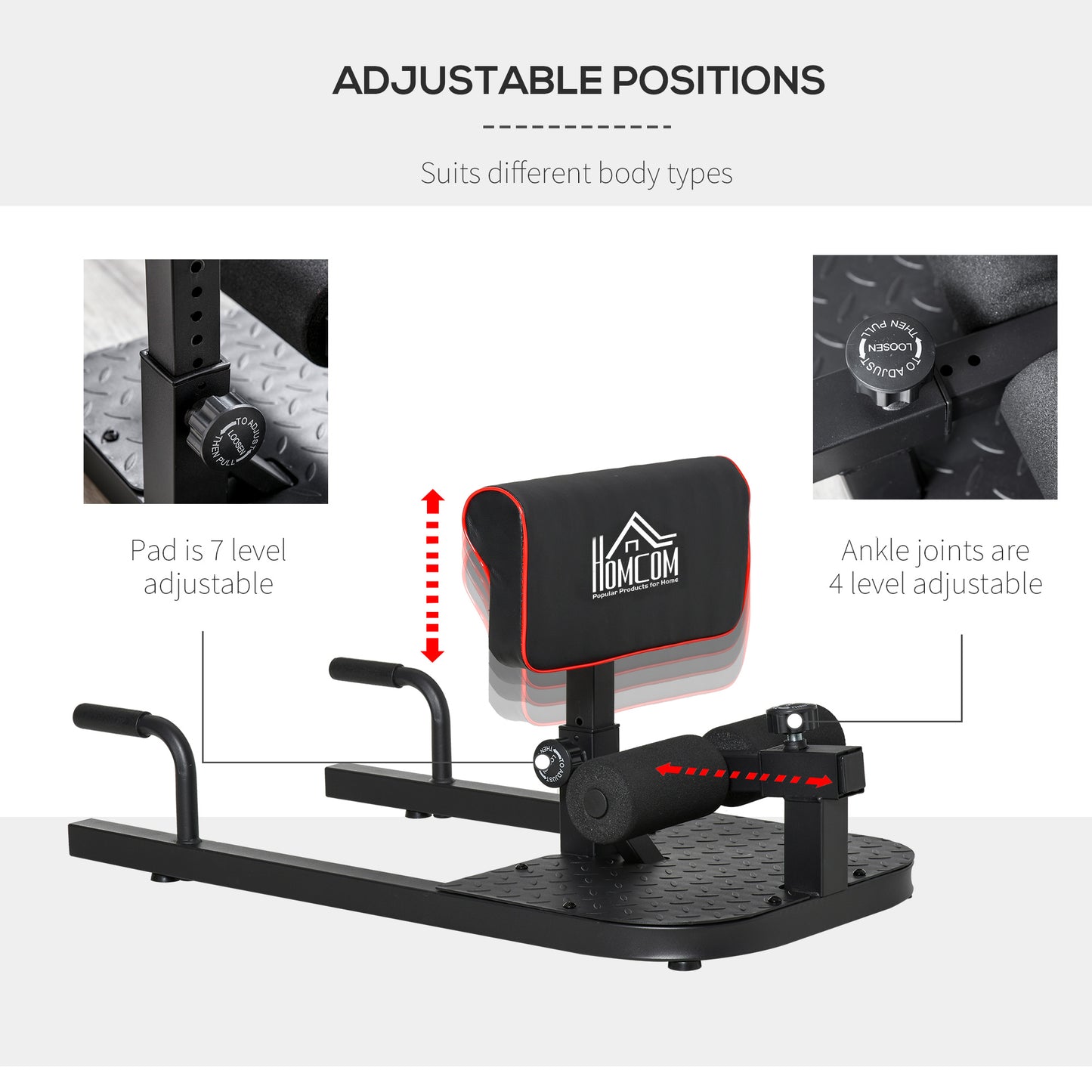 3-in-1 Padded Push Up Sit Up Squat Machine - Home Gym Fitness Equipment