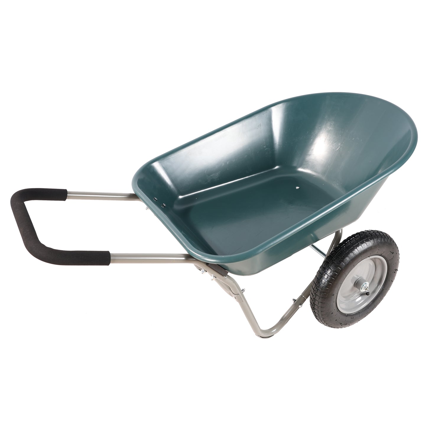 Garden Trolley with Pneumatic Wheels - 15 Inch Two-Wheel Utility Cart